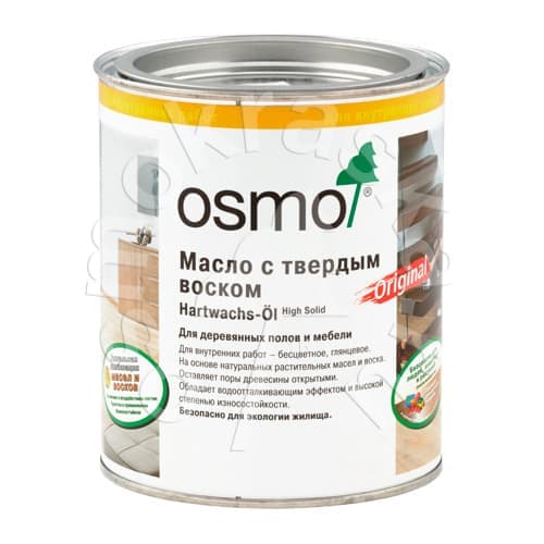 3032 Бесцветное шелковисто-матовое 0,75 л, серия Масло с твердым воском HWÖ